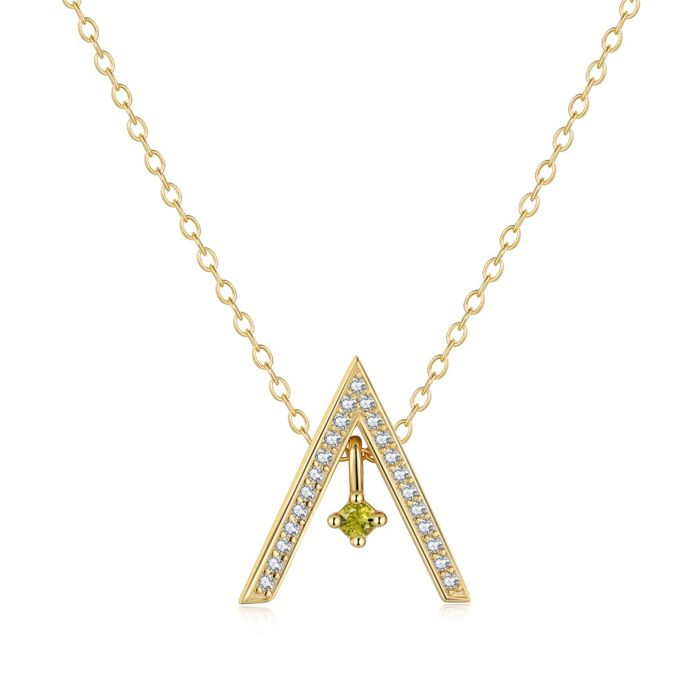 [Luck&Love]Sparkling "A" Shape Necklace