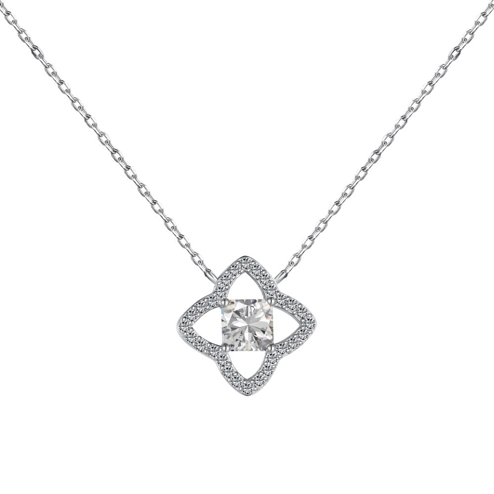 [Luck&Love]Exquisite Flower Shape Princess Cut Necklace