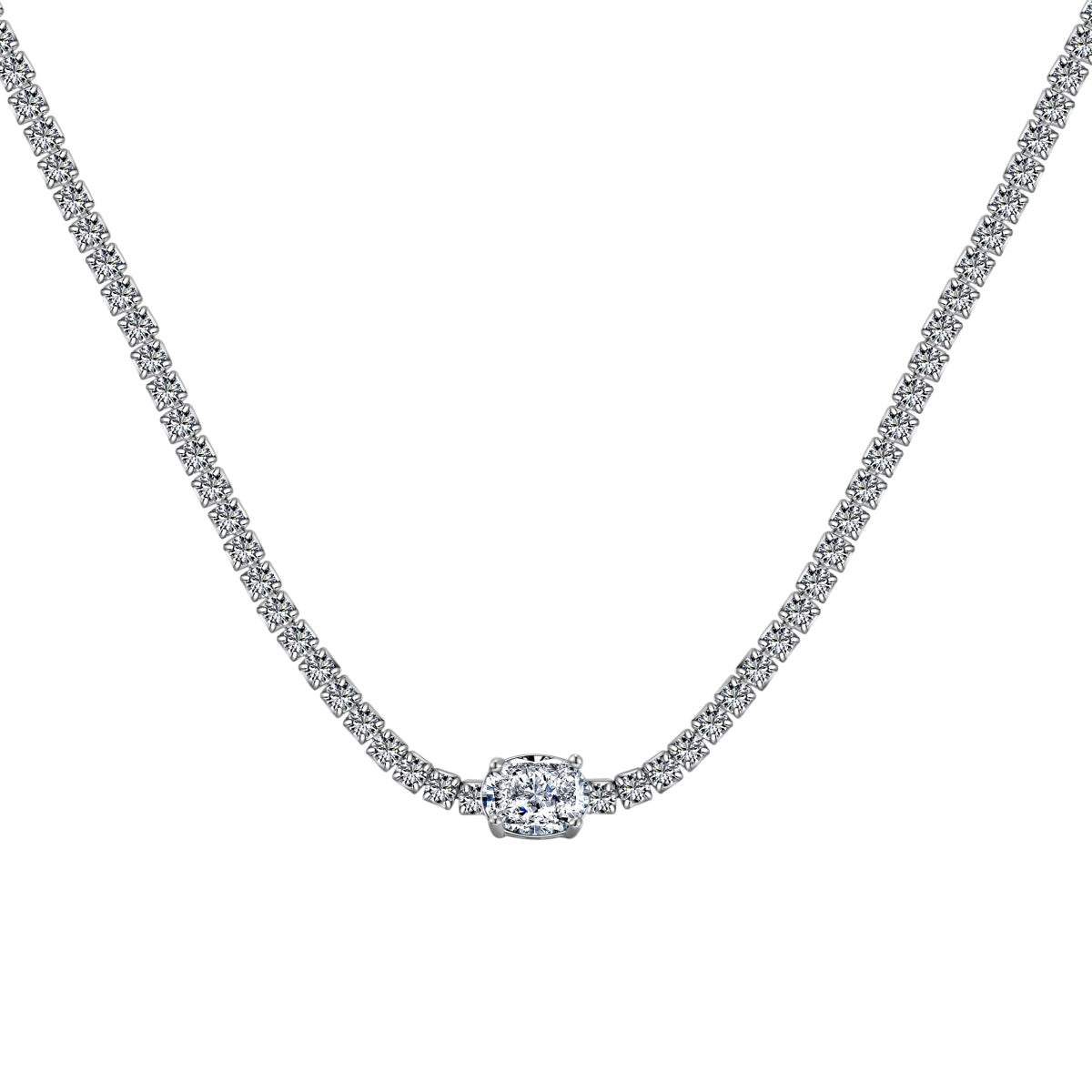 [Luck&Love]1.0 Carat Shining Oval Cut Necklace