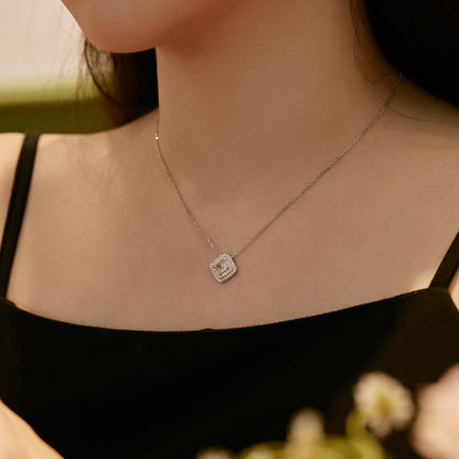 [Luck&Love]Sparkling Asscher Cut Necklace