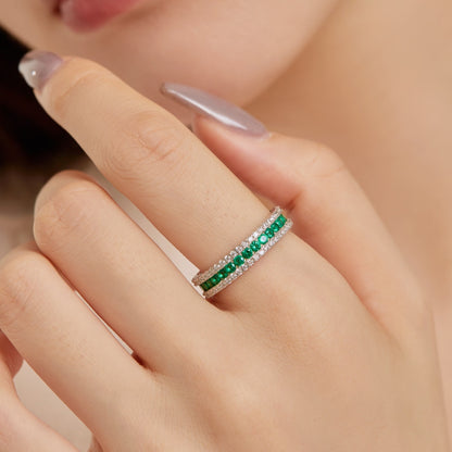 [Luck&Love]Delicate Colorful Round Cut Daily Ring