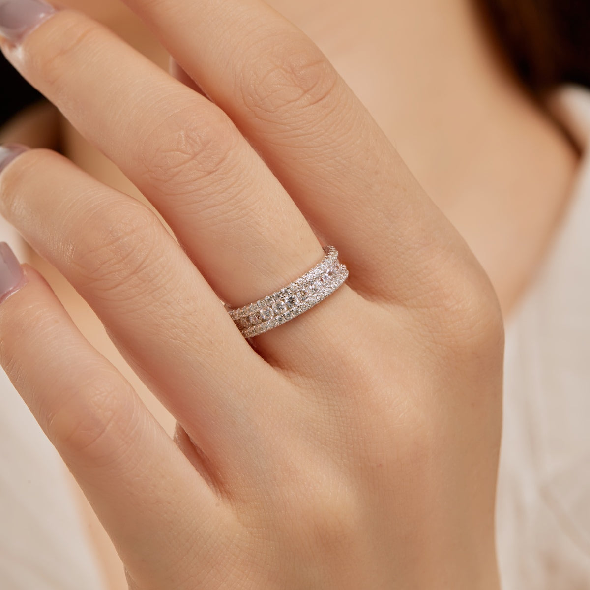 [Luck&Love]Delicate Colorful Round Cut Daily Ring