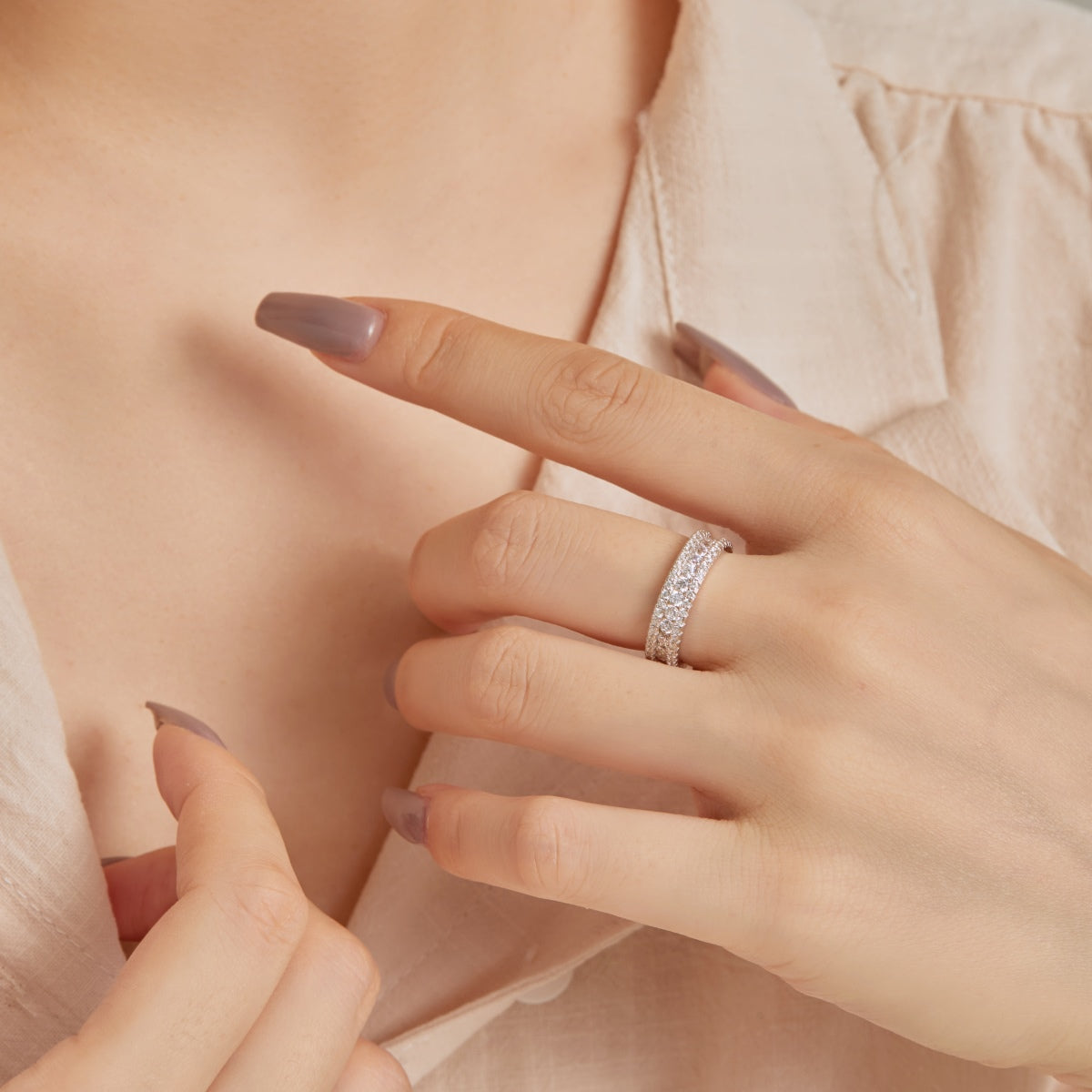 [Luck&Love]Delicate Colorful Round Cut Daily Ring