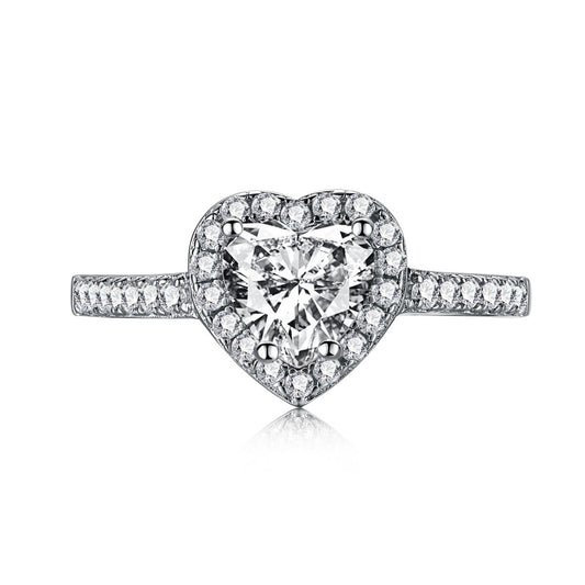 [Luck&Love]Eternity Splashy Romantic Heart Shape Lover Ring