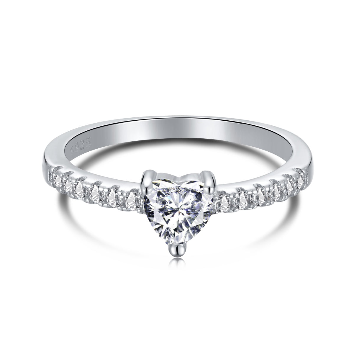 [Luck&Love]0.5 Carat CaratEternity Charming Heart Shape Lover Ring