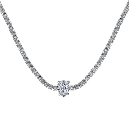 [Luck&Love]1.0 carat Unique Pear Cut Tennis Necklace