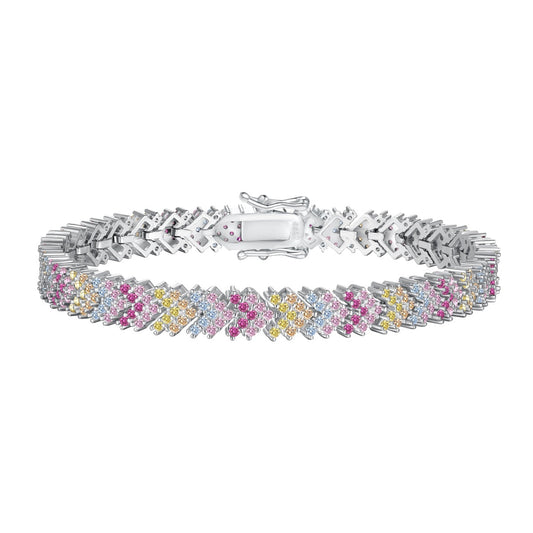 [Luck&Love]Ornate Sparkling Round Cut Party Bracelet