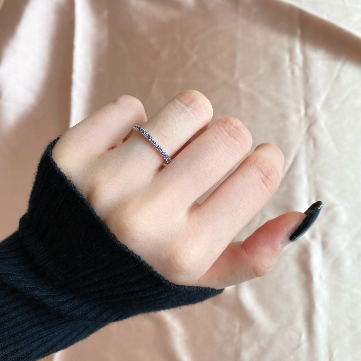 [Luck&Love]Delicate Sparkling Round Cut Daily Ring