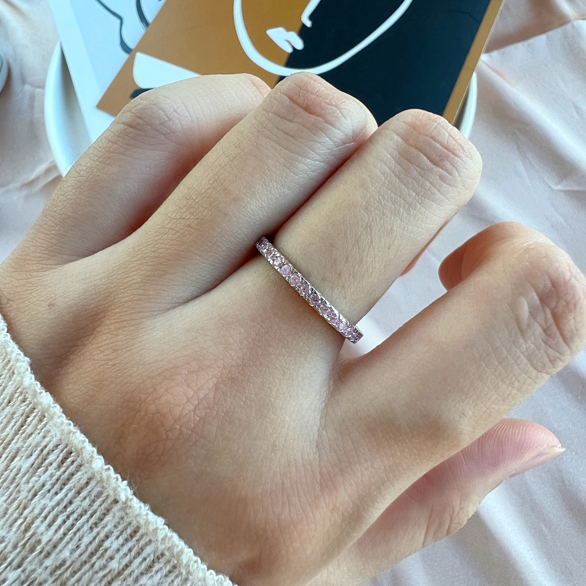 [Luck&Love]Delicate Sparkling Round Cut Daily Ring