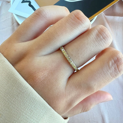 [Luck&Love]Delicate Sparkling Round Cut Daily Ring