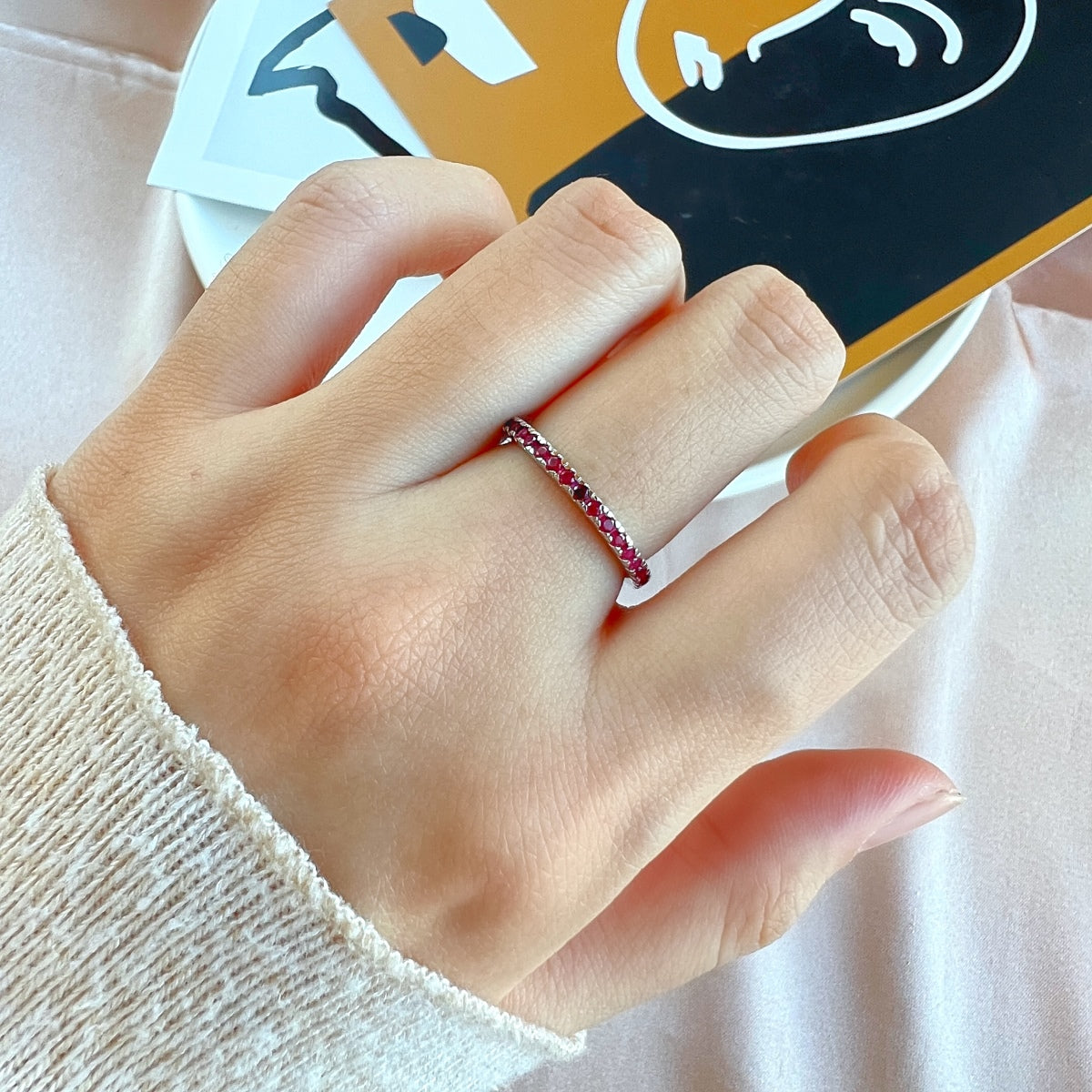 [Luck&Love]Delicate Sparkling Round Cut Daily Ring