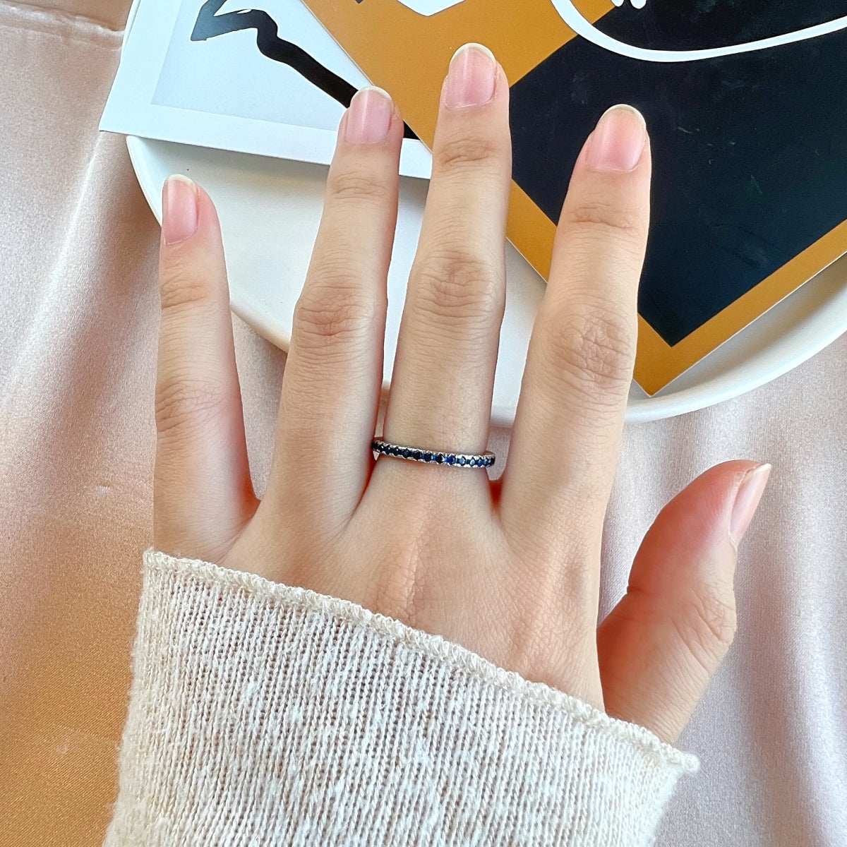 [Luck&Love]Delicate Sparkling Round Cut Daily Ring