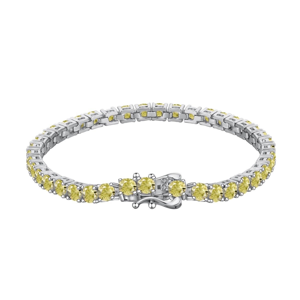 [Luck&Love]Ornate Dazzling Round Cut Tennis Bracelet