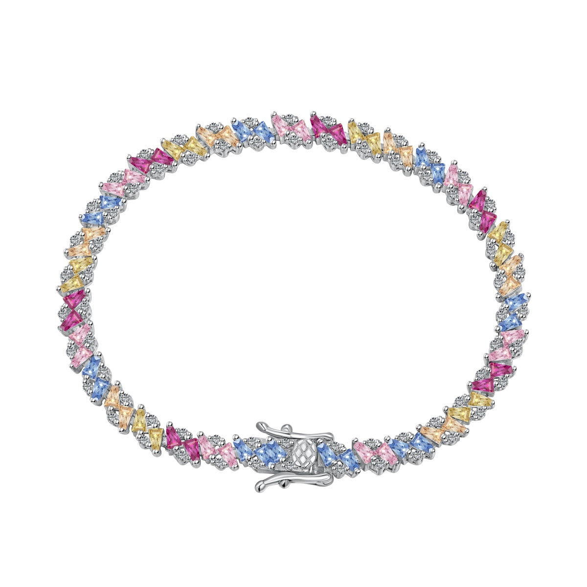 [Luck&Love]Ornate Sparkling Multi Cut Party Bracelet