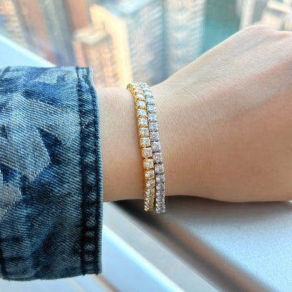 [Luck&Love]Sparkling Radiant Princess Cut Tennis Bracelet