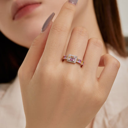 [Luck&Love]Exquisite Colorful Radiant Cut Party Ring