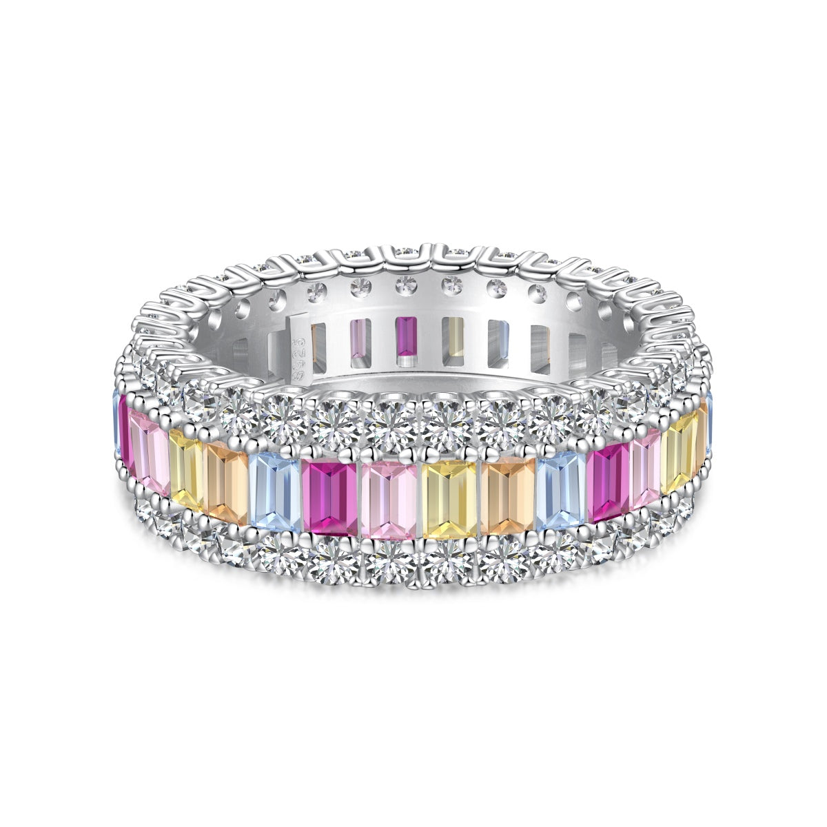 [Luck&Love]Dainty Colorful Radiant Cut Daily Ring