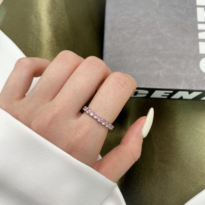 [Luck&Love]Sparkling Round Cut Tennis Ring