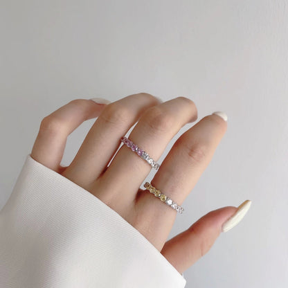 [Luck&Love]Sparkling Round Cut Tennis Ring