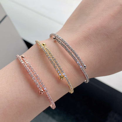 [Luck&Love]Row of Diamonds Round Fashion Bracelet