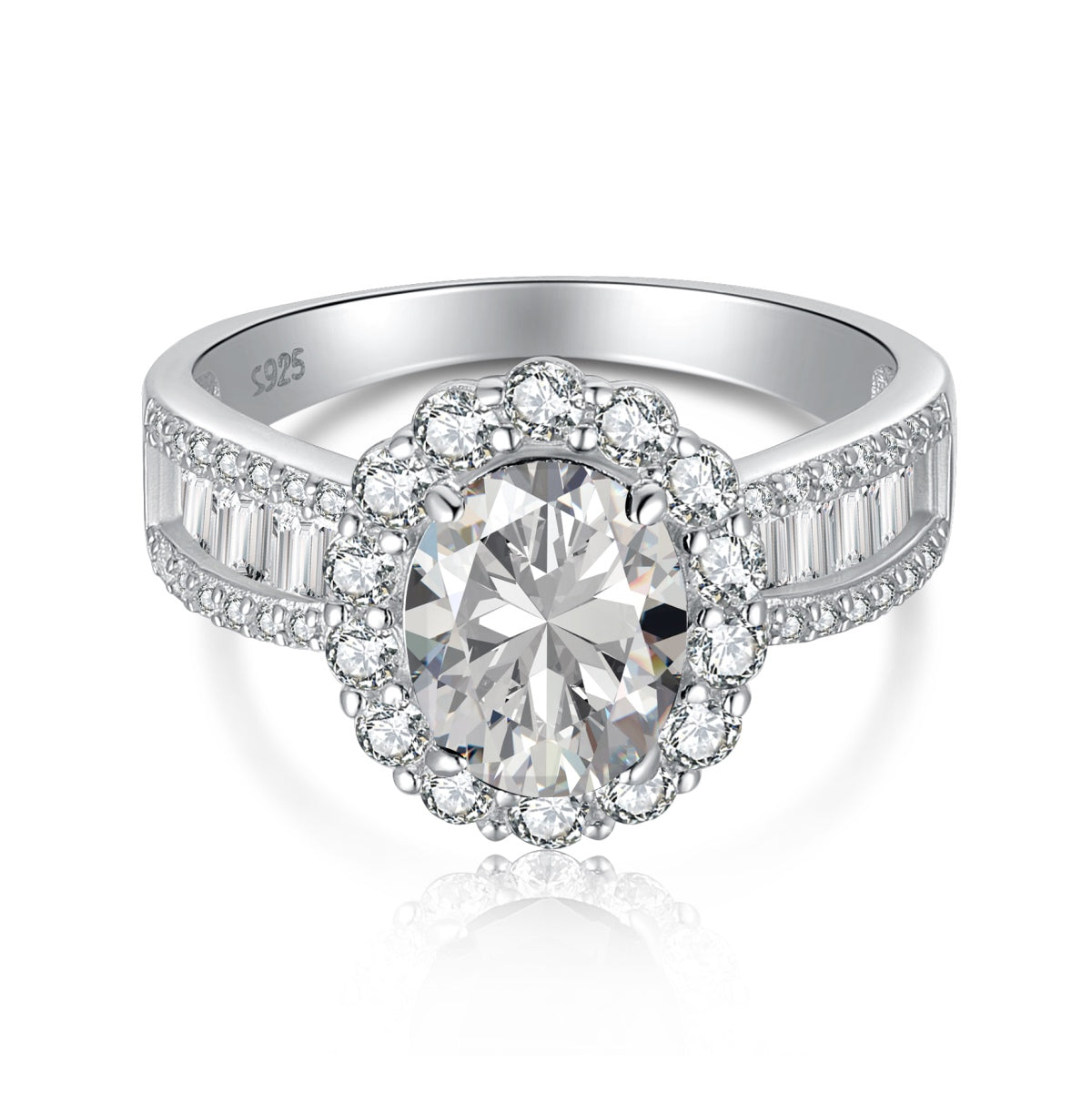 [Luck&Love]1.5 Carat Dazzling Charming Oval Cut Banquet Ring