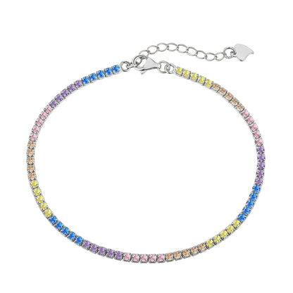 [Luck&Love]Dazzling Colorful Round Cut Daily Bracelet