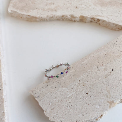 [Luck&Love]Radiant Colorful Round Cut Daily Ring