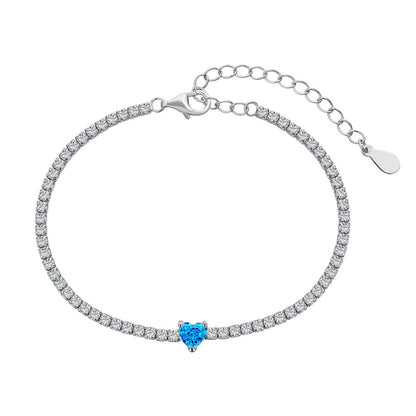 [Luck&Love]0.5 Carat Elegant Romantic Heart Shape Lover Bracelet