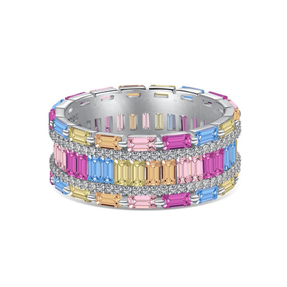 [Luck&Love]Dazzling Colorful Radiant Cut Party Ring