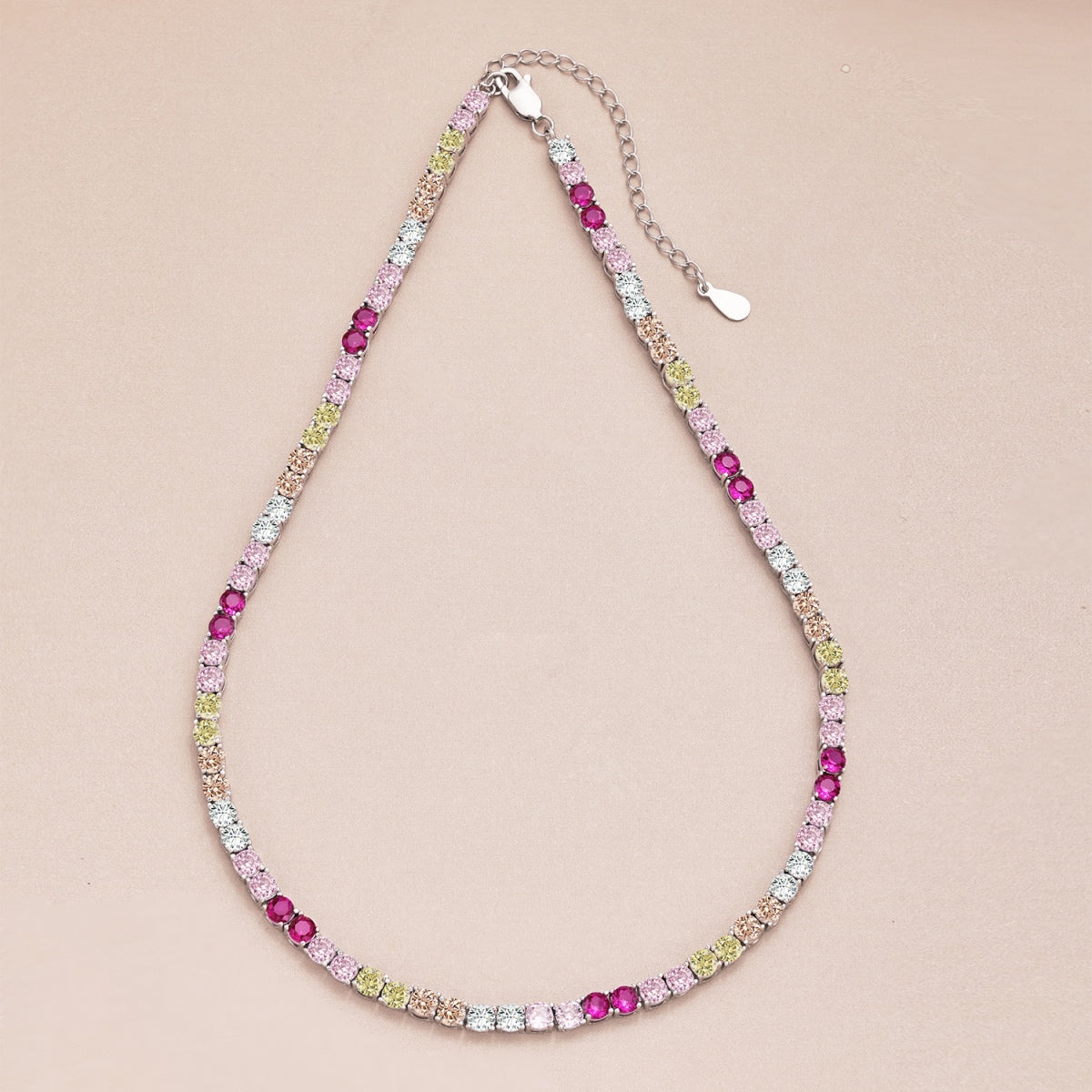 [Luck&Love]Delicate Colorful Tennis Necklace