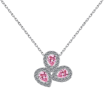 [Luck&Love]Elegant Flower Shape Pear Cut Necklace