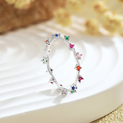 [Luck&Love]Radiant Colorful Round Cut Daily Ring