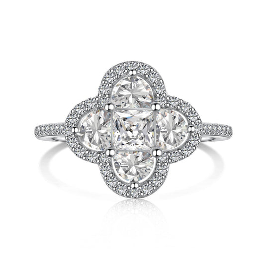 [Luck&Love]Luxurious Eternity Flower Shape Banquet Ring