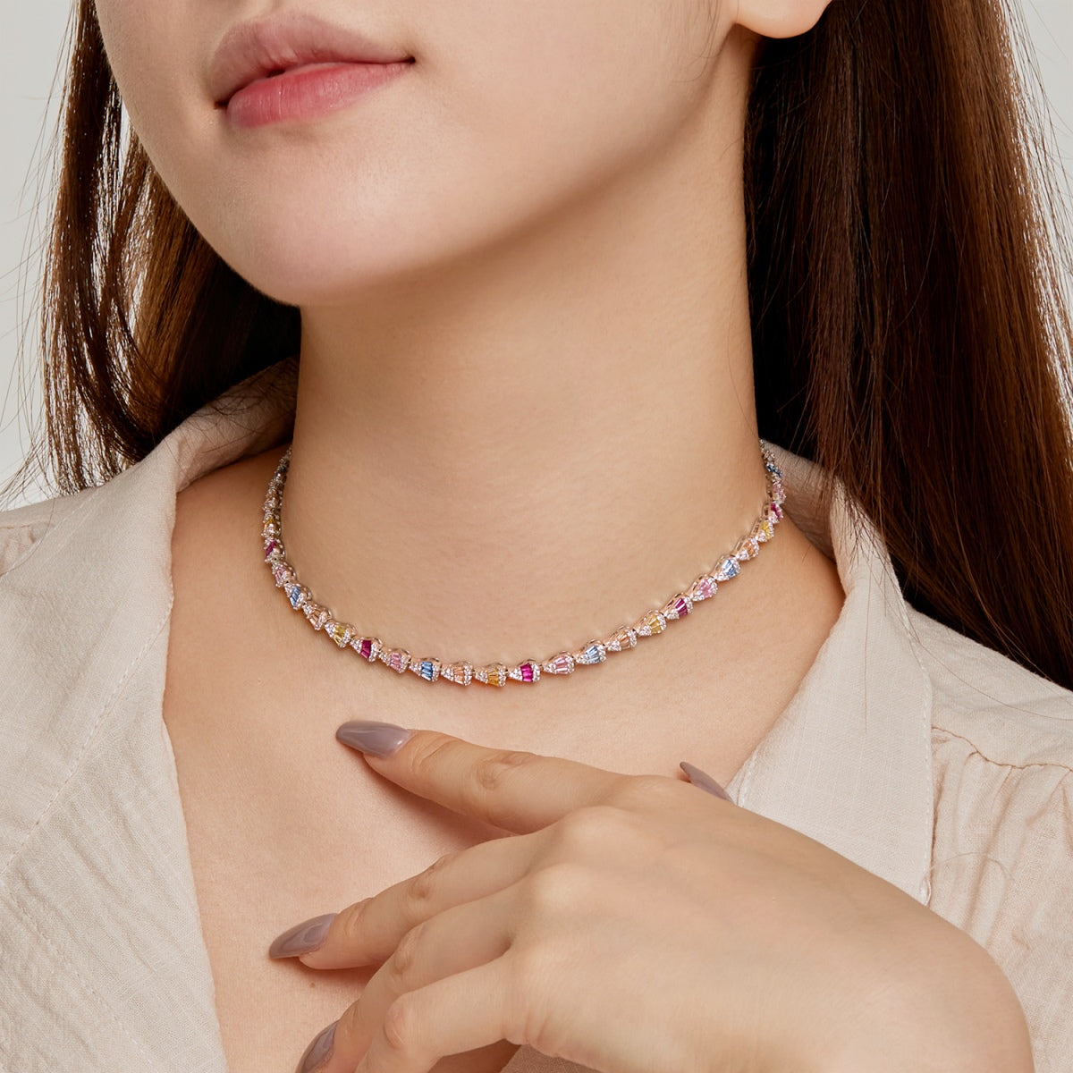 [Luck&Love]Radiant Colorful Rainbow Necklace