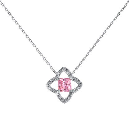 [Luck&Love]Exquisite Flower Shape Princess Cut Necklace