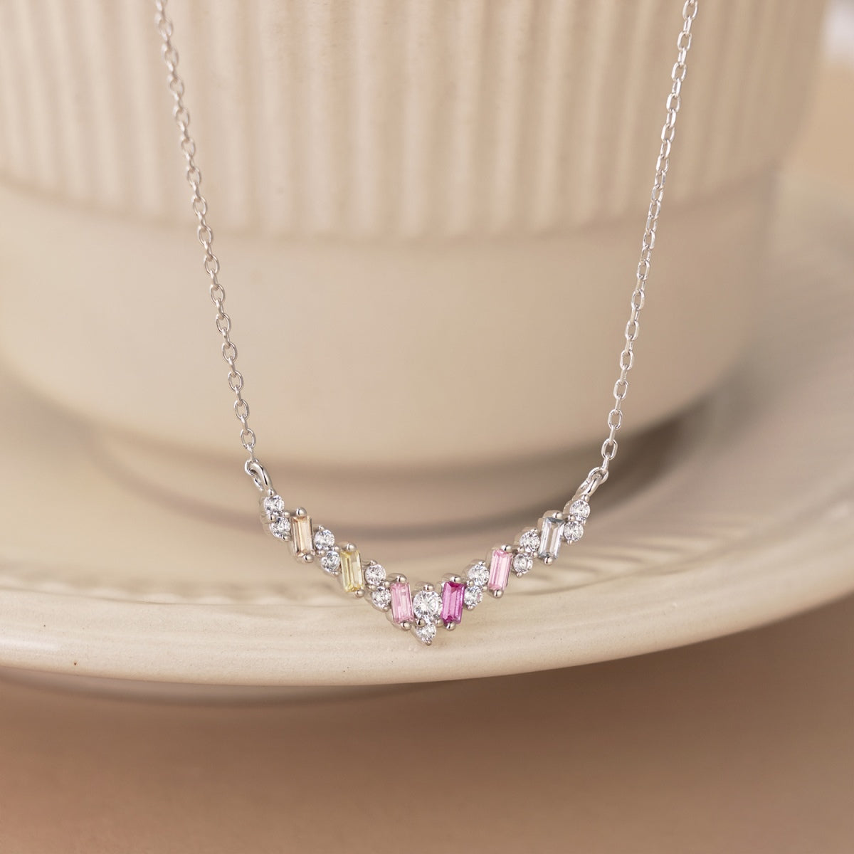 [Luck&Love]Dazzling Rainbow Necklace