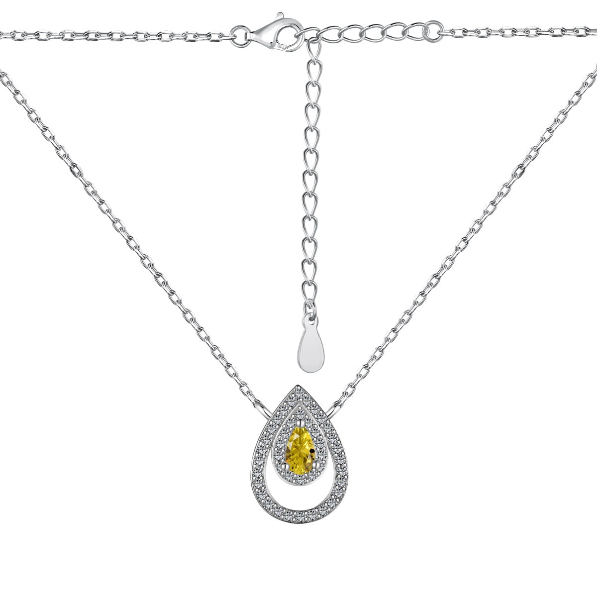 [Luck&Love]Sparkling Pear Cut Necklace