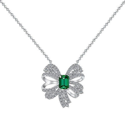 [Luck&Love]Luxurious Flower Shape Emerald Cut Necklace