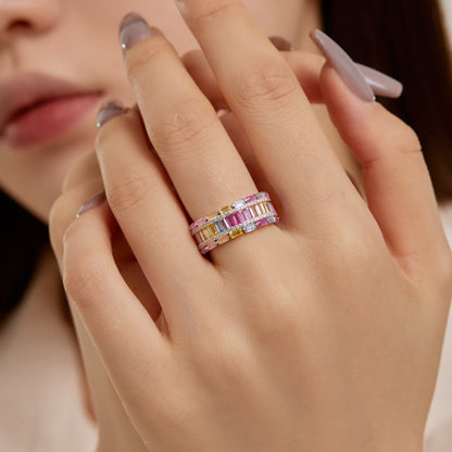 [Luck&Love]Dazzling Colorful Radiant Cut Party Ring