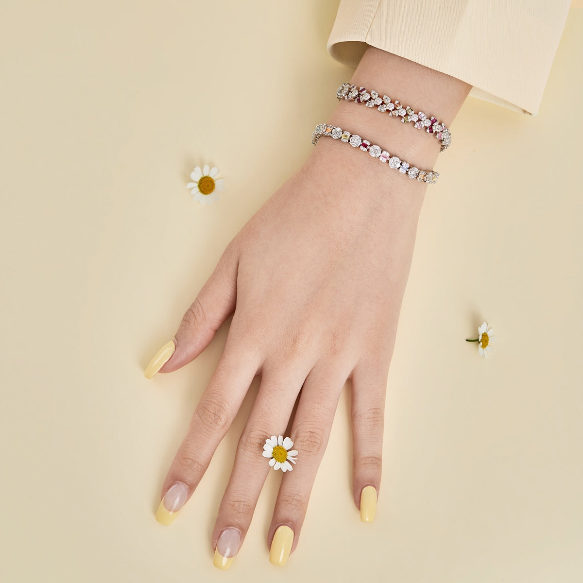 [Luck&Love]Dazzling Radiant Multi Cut Daily Bracelet