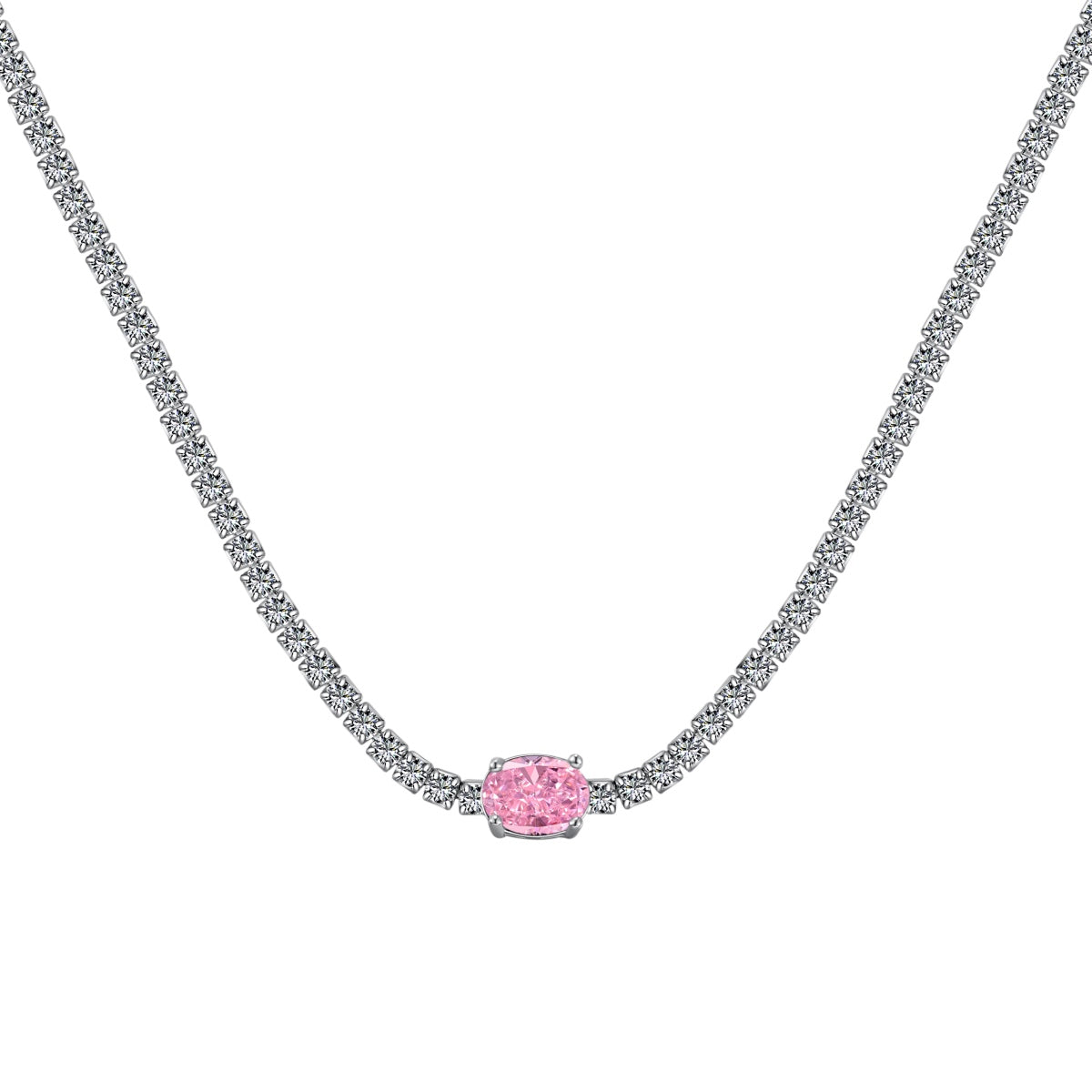 [Luck&Love]1.0 Carat Shining Oval Cut Necklace