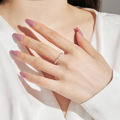 [Luck&Love]Sparkling Vibrant Round Shape Daily Ring