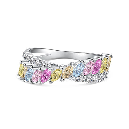 [Luck&Love]Unique Colorful Marquise Cut Daily Ring