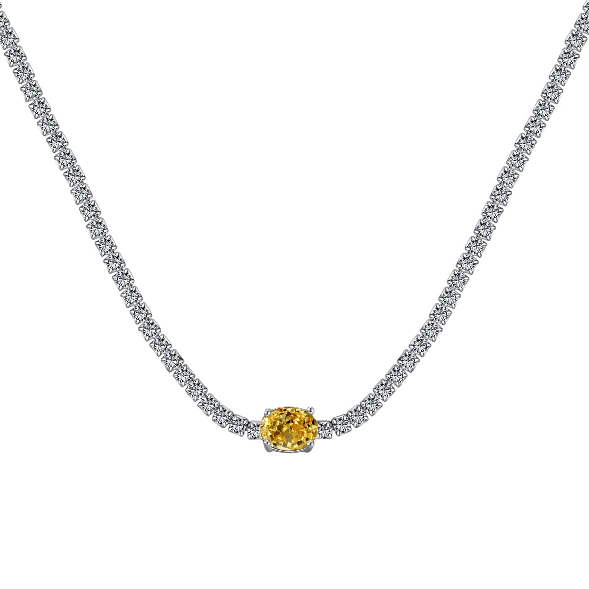 [Luck&Love]1.0 Carat Shining Oval Cut Necklace