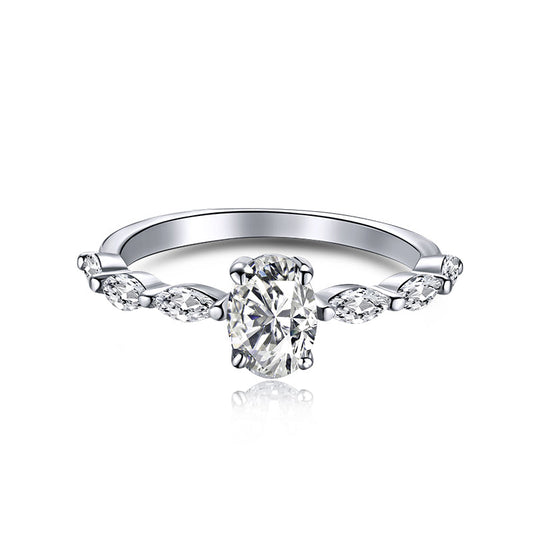 [Luck&Love]0.75 Carat Luxurious Vibrant Elongated Cushion Cut Daily Ring