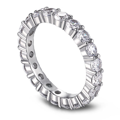 [Luck&Love]Sparkling Round Cut Tennis Ring